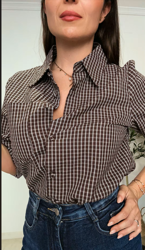 Camisa cuadros marrón