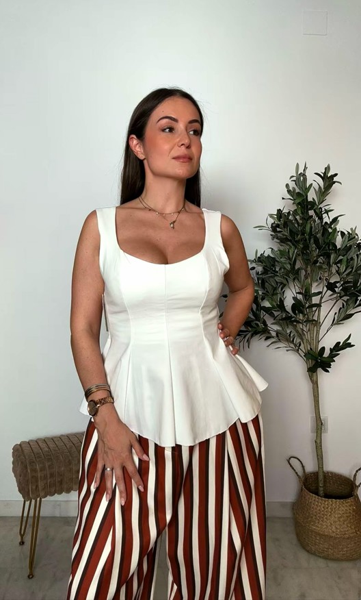 Top capri blanco