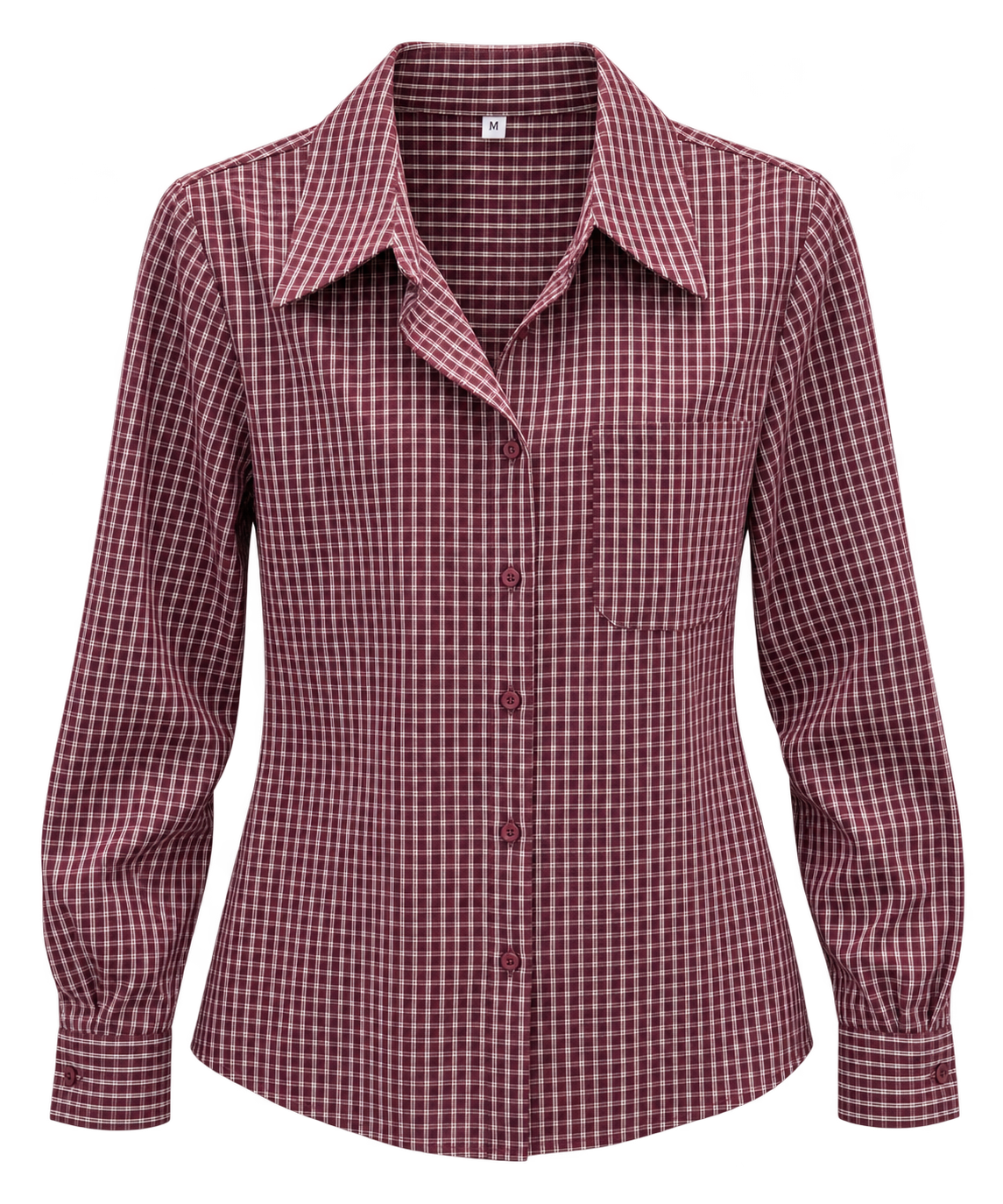 Camisa cuadros burdeos