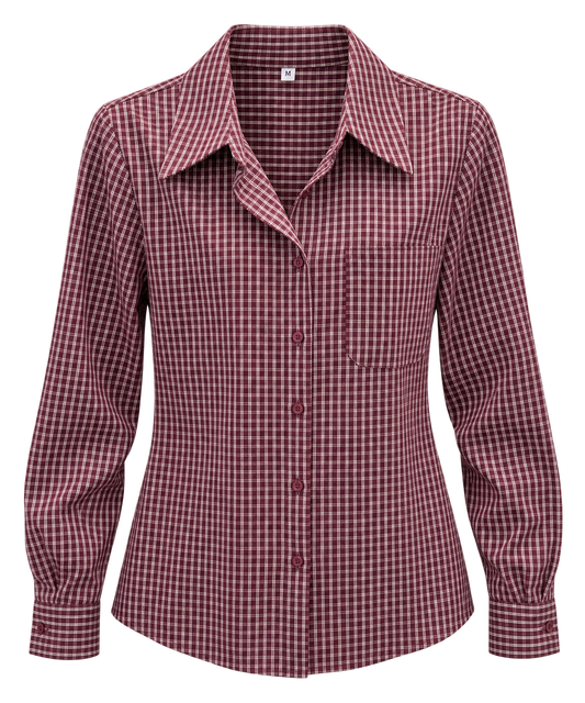 Camisa cuadros burdeos